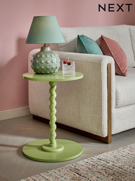Green Twisted Base Side Table (E78935) | €70