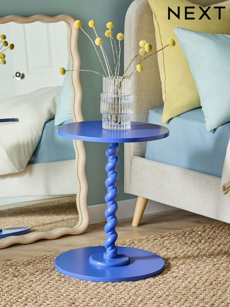 Blue Twisted Base Side Table (E78937) | €70