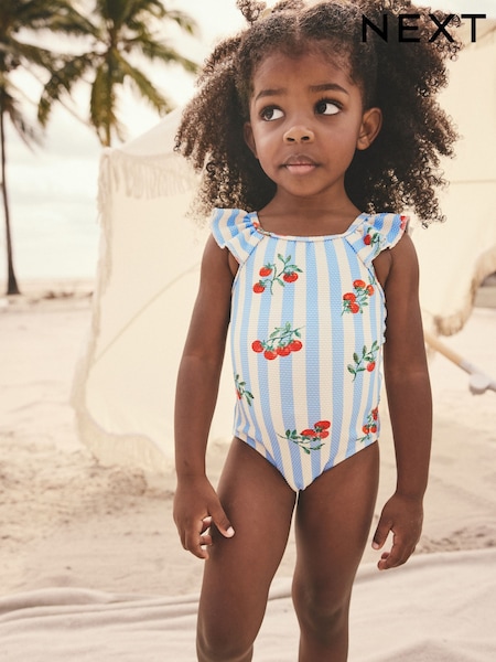 Blue Tomato Stripe Frill Shoulder Swimsuit (3mths-7yrs) (E78953) | €17 - €19