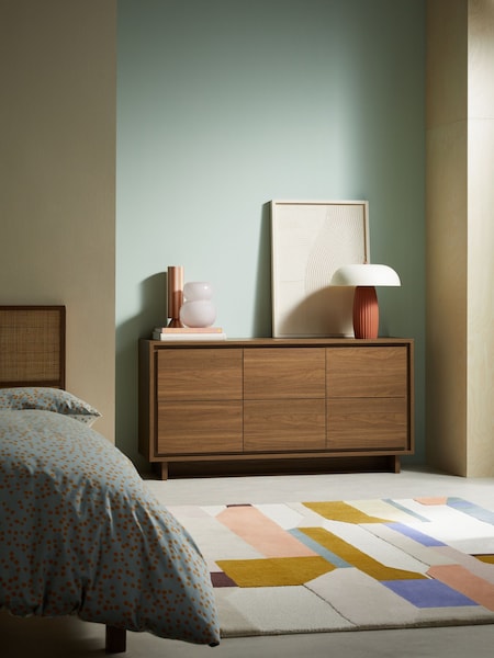 MADE.COM Dark Walnut Effect Kaci Wide Chest of Drawers (E78977) | €631