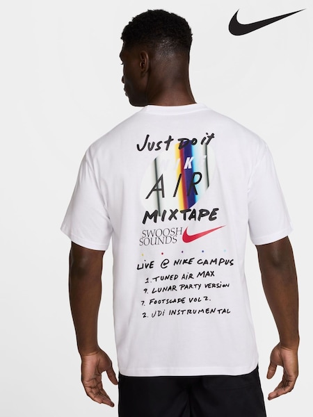Nike White Sportswear Mixtape Just Do It. Graphic 100% Cotton T-Shirt (E79051) | €53