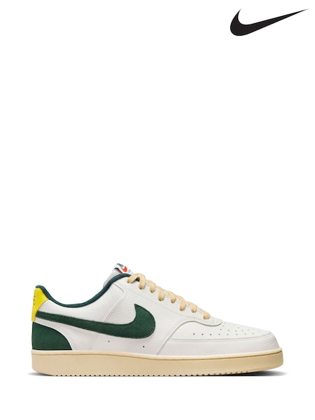 Nike White/Green Court Vision Low Trainers (E79067) | €95