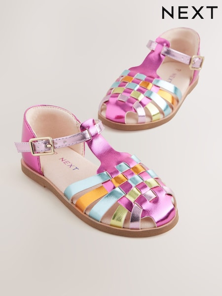 Rainbow Metallic Standard Fit (F) Fisherman Occasion Sandals (E79097) | 94 QAR - 109 QAR