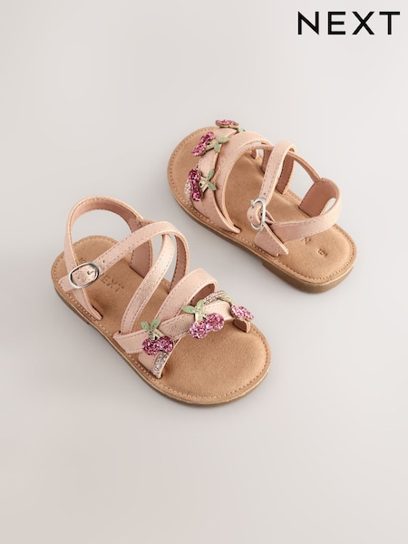 Rose Gold Cherry Multi Strap Sandals (E79099) | €22 - €25