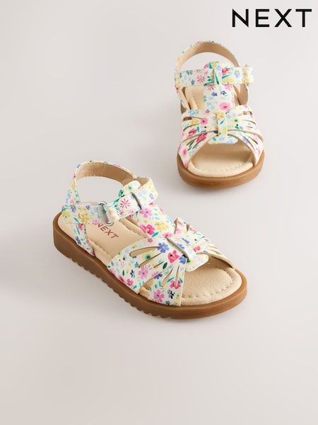 Floral Print Ankle Strap Sandals (E79109) | AED91 - AED102