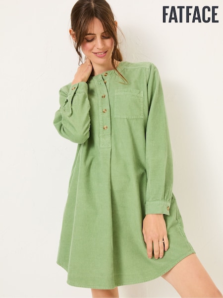 ירוק זית - Fatface Aida 100% Cotton Cord Tunic Dress (E79204) | ‏327‏₪