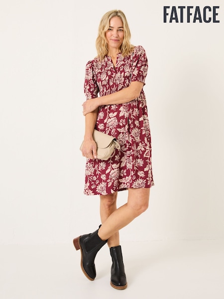 אדום בורגנדי - Fatface Juniper Dress (E79209) | ‏297‏₪