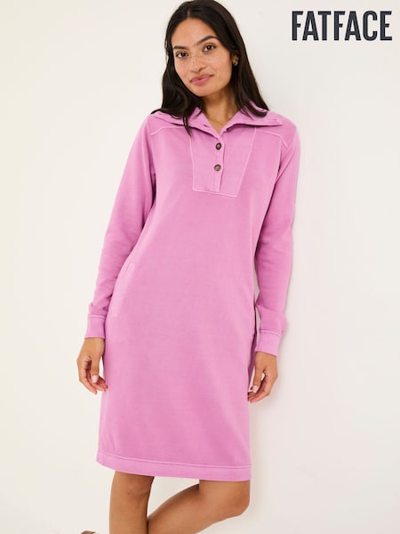 FatFace Heather Purple 100% Cotton Willa Sweat Dress (E79211) | €84