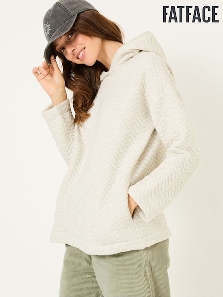 FatFace Grey Quilted Overhead 100% Cotton Hoodie (E79221) | R$ 445