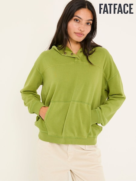 FatFace Bex Olive Green Bex Overhead 100% Cotton Hoodie (E79223) | $83