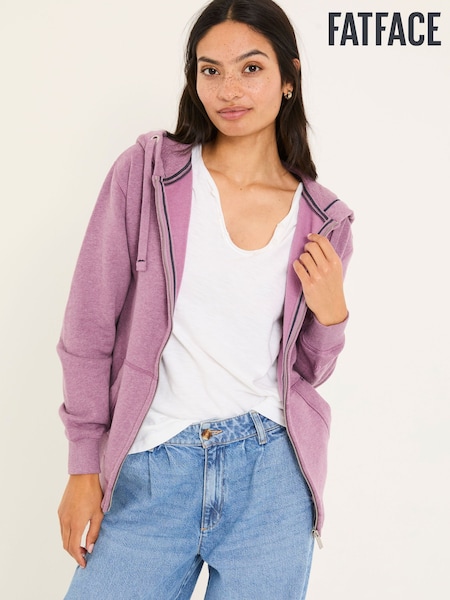 FatFace Amy Purple Marl Zip Through Hoodie (E79245) | €74
