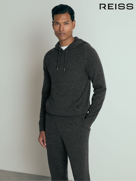 Reiss Charcoal Melange Ruler Atelier Cashmere Hoodie (E79329) | €185