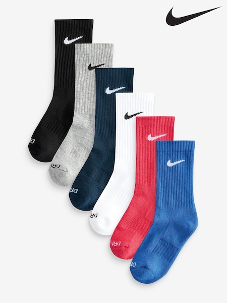 Negro/Blanco - Nike Little Kids Performance Crew Socks 6 Pack (E79341) | 25 €