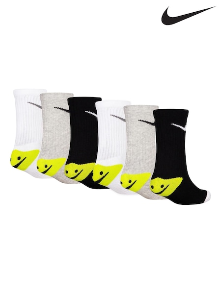 Nike Grey Smiley Socks 6 Pack (E79344) | €25