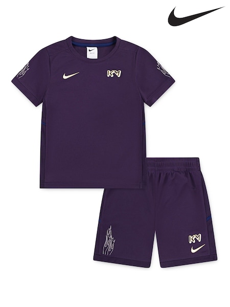 Violet - Nike Little Kids Kylian Mbappe Academy Football T-Shirt and Shorts Set (E79354) | 268 LEI