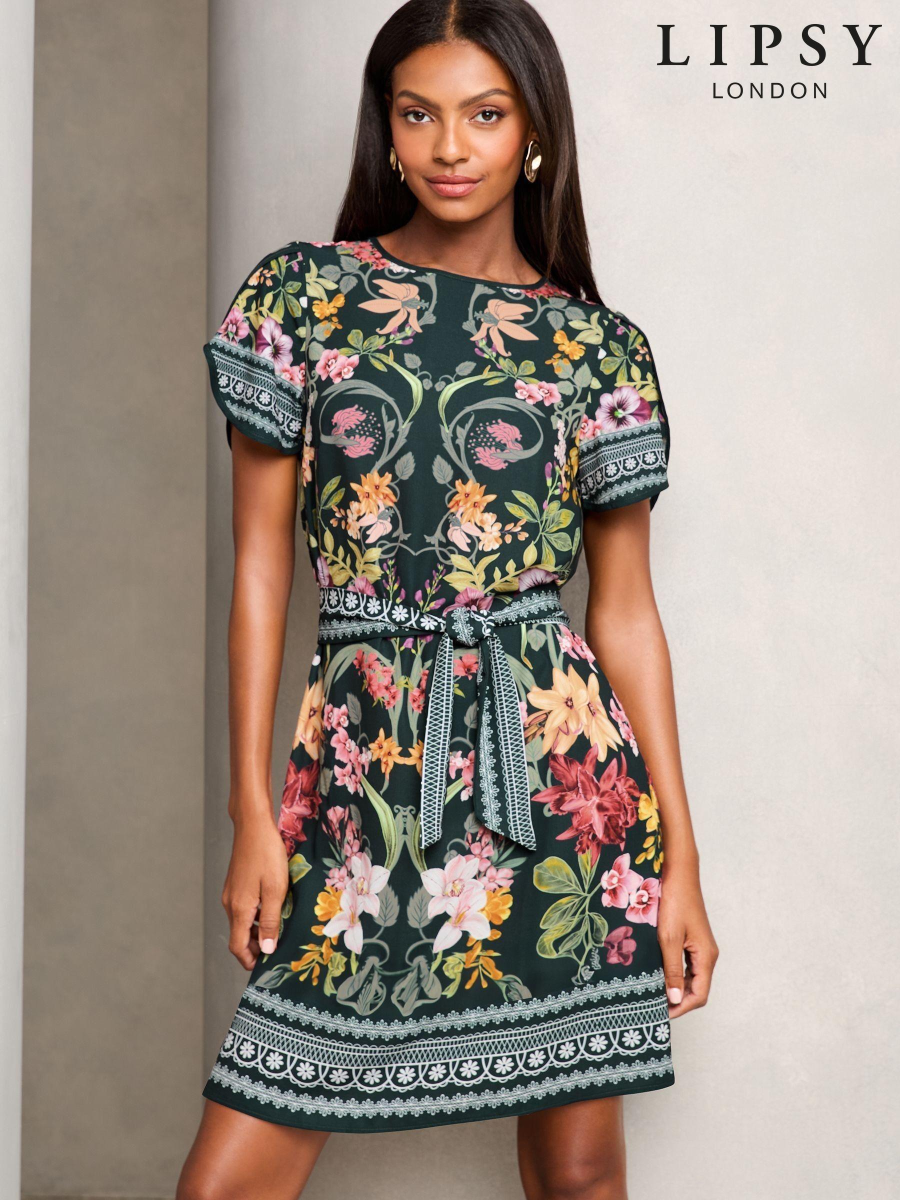 Womens black floral dress on sale