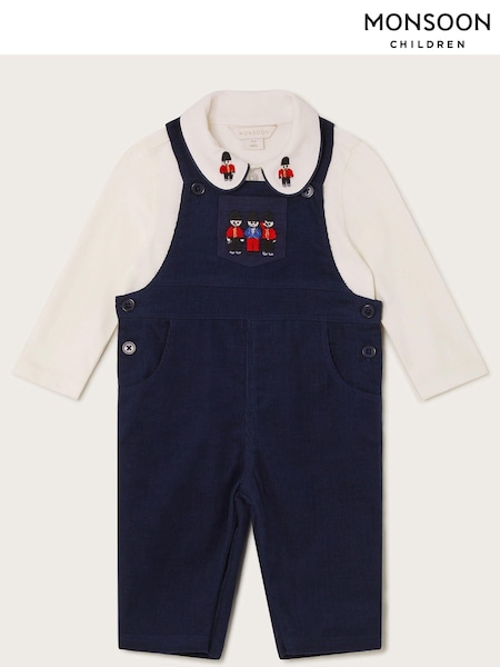 Monsoon Blue London Cord 100% Cotton Dungaree Set (E79378) | €42