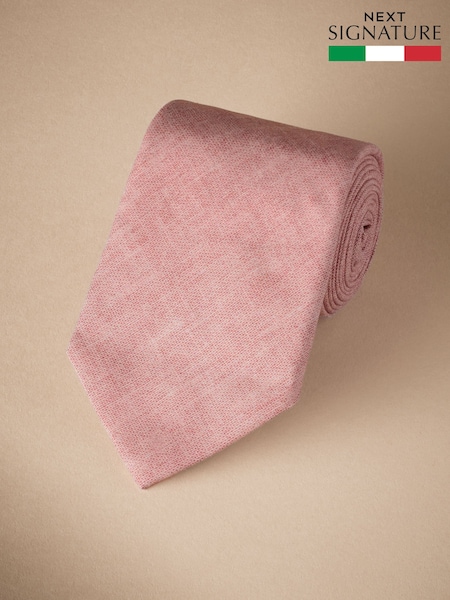 Pink Signature Made In Italy Printed Melange Look Tie (E79382) | R$ 335