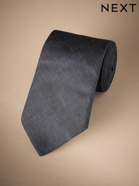 Charcoal Blue Signature Made In Italy Printed Melange Look Tie (E79387) | €18
