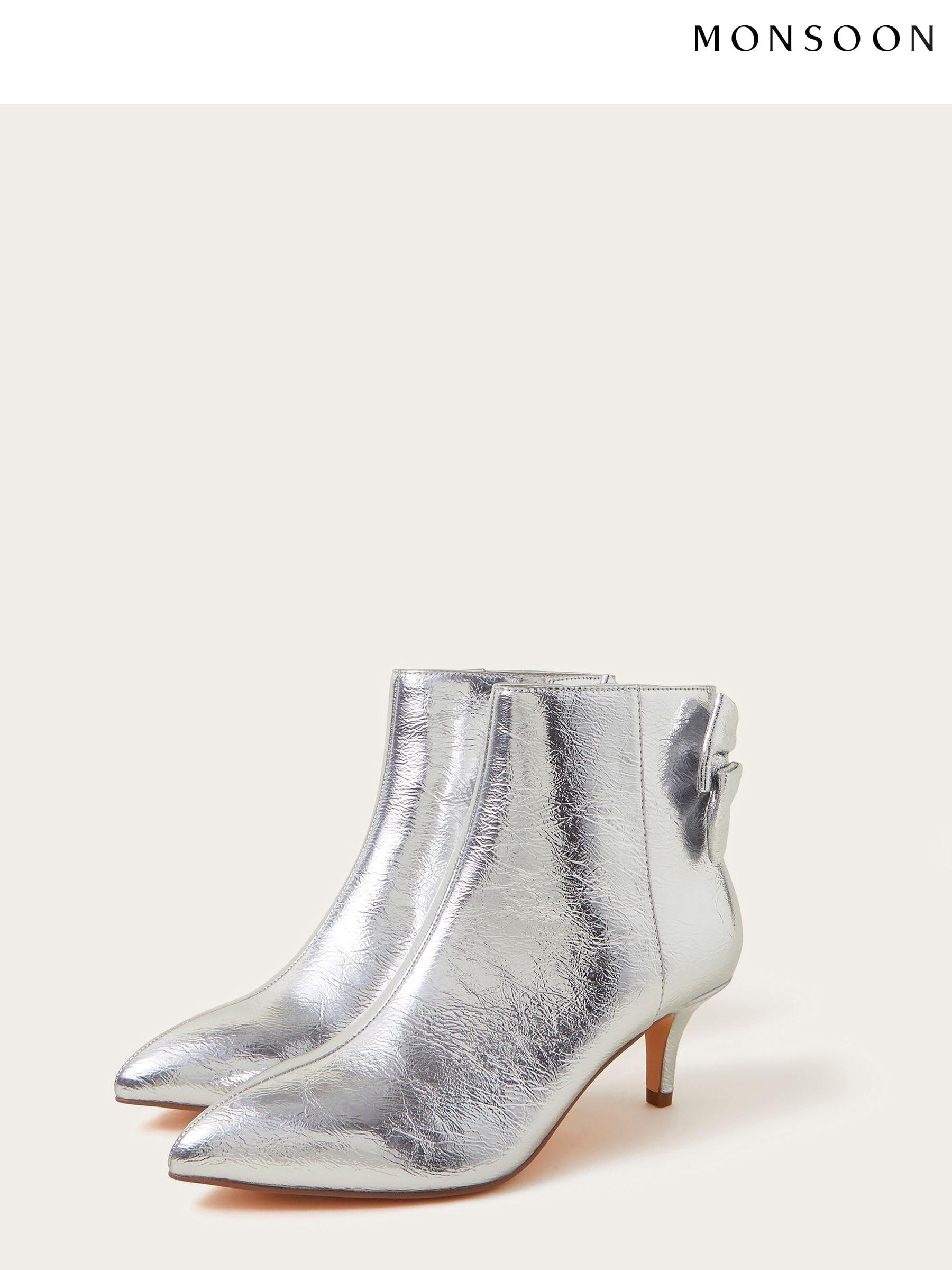 Womens silver ankle boots top