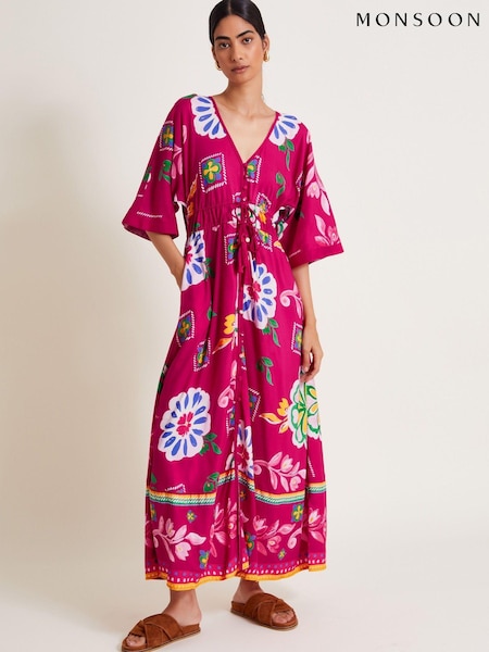 Monsoon Pink Prim Floral Maxi Dress (E79476) | €51