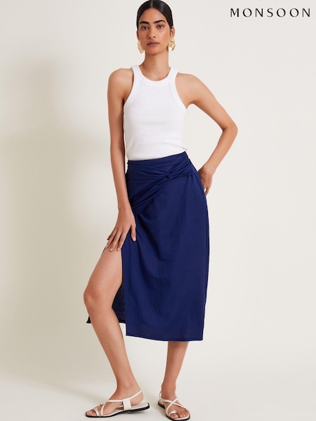 Monsoon Blue Winnie Wrap Midi Skirt (E79479) | €36