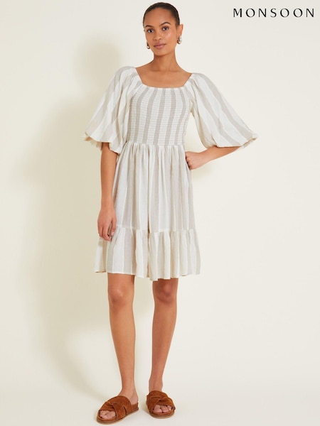 Monsoon Natural Lila Stripe Dress (E79485) | €51