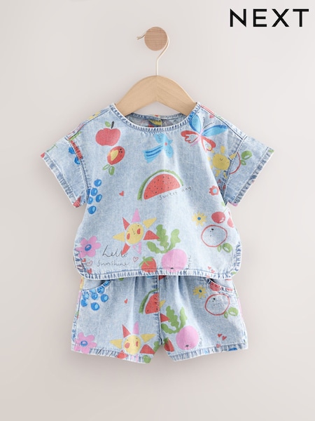 Denim 100% Cotton Top and Shorts Set (3mths-7yrs) (E79492) | EGP1,140 - EGP1,380