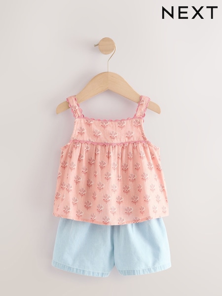 Pink Print Top And Shorts Set (3mths-7yrs) (E79498) | R$ 195 - R$ 235