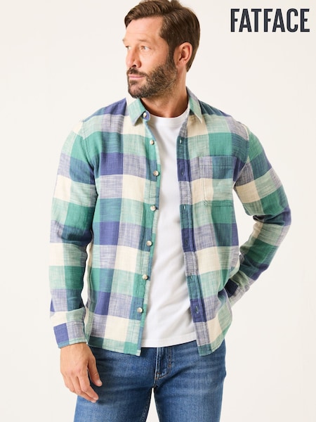 FatFace Neath Dusky Green Long Sleeve Check Shirt (E79531) | ₪262