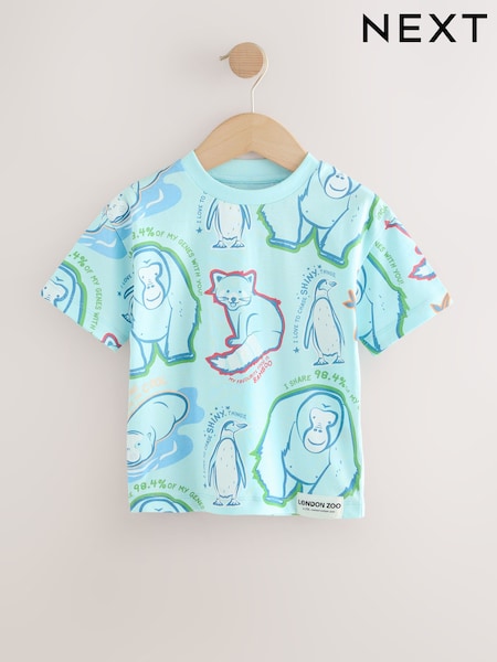Blue London Zoo Short Sleeve 100% Cotton T-Shirt (3mths-8yrs) (E79549) | €11 - €14
