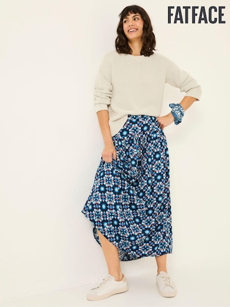 FatFace Indigo Blue Jay Midi Skirt (E79556) | €36.50