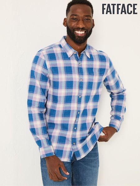 FatFace Lilac Purple Long Sleeve Mead Check Shirt (E79613) | ₪277