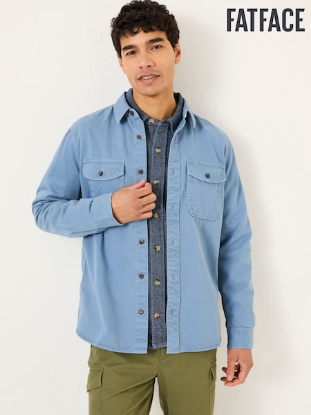 Sininen - FatFace Long Sleeve Plain Shirt (E79614) | €82