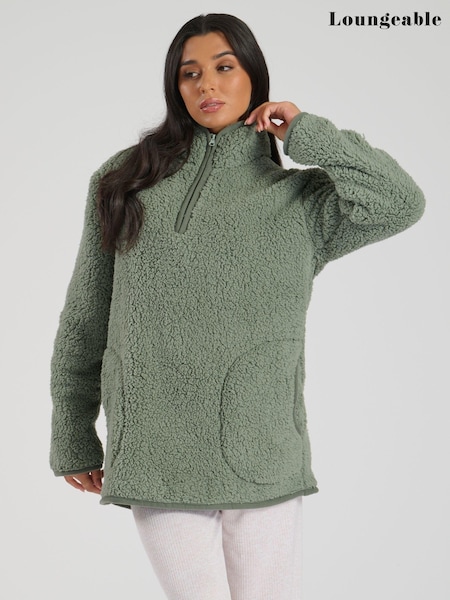 Loungeable Green Borg 1/4 Zip Jumper (E79698) | €31