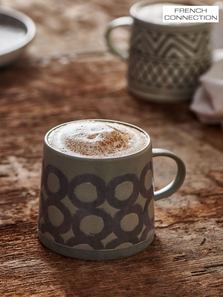 French Connection Sage Green Wax Resist Pattern Mug (E79933) | €16