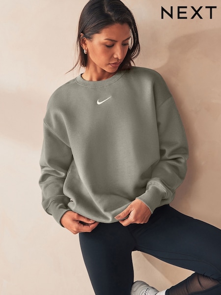 Nike Khaki Green Sportswear Phoenix Fleece Sweatshirt (E80001) | €69