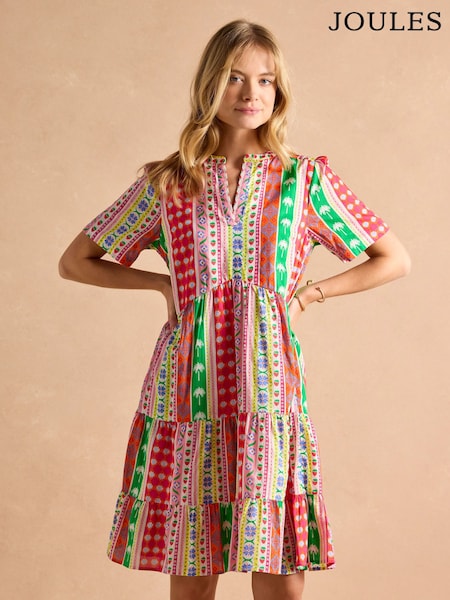 Joules Ariella Multi Cotton Tiered Dress (E80072) | R$ 545