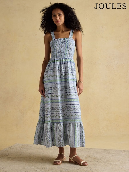 Joules Mabel Blue Smocked Sundress (E80097) | €86