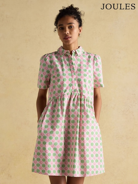 Joules Martha Pink/Green Short Shirt Dress (E80098) | OMR30