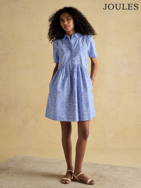 Joules Martha Blue Short Shirt Dress (E80101) | OMR30