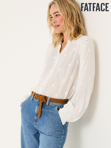 FatFace Orla Ivory Embroidered Blouse (E80130) | €70