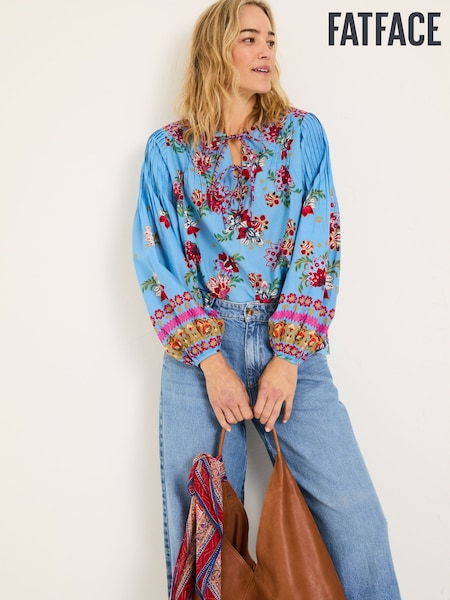 FatFace Bright Blue 100% Cotton Sandy Blouse (E80132) | €66