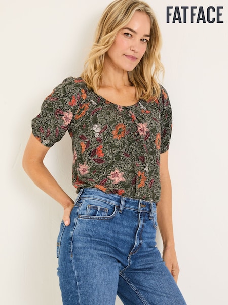 FatFace Black Floral Tayana Blouse (E80135) | $58