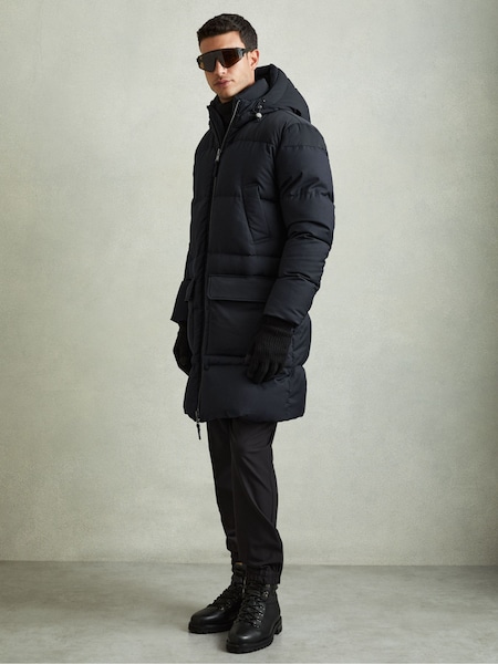 Reiss Navy Stadium Quilted Longline Puffer Coat (E80208) | €606