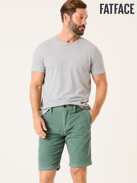 FatFace Dusky Green Stow Cord Shorts (E80228) | 238 QAR