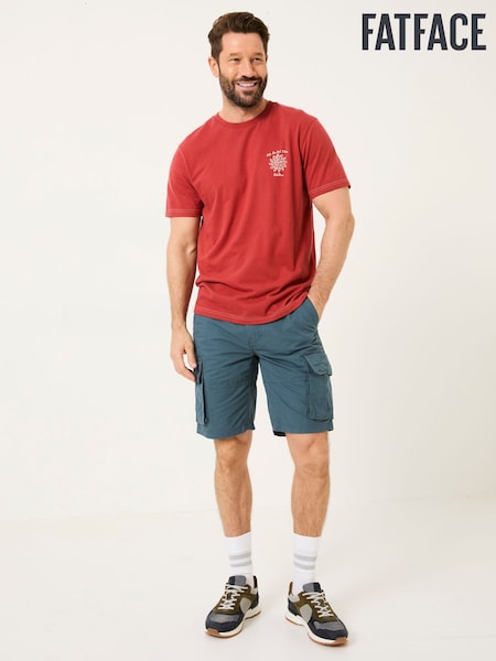 FatFace Bude Dark Teal Blue Cargo Shorts (E80231) | €66