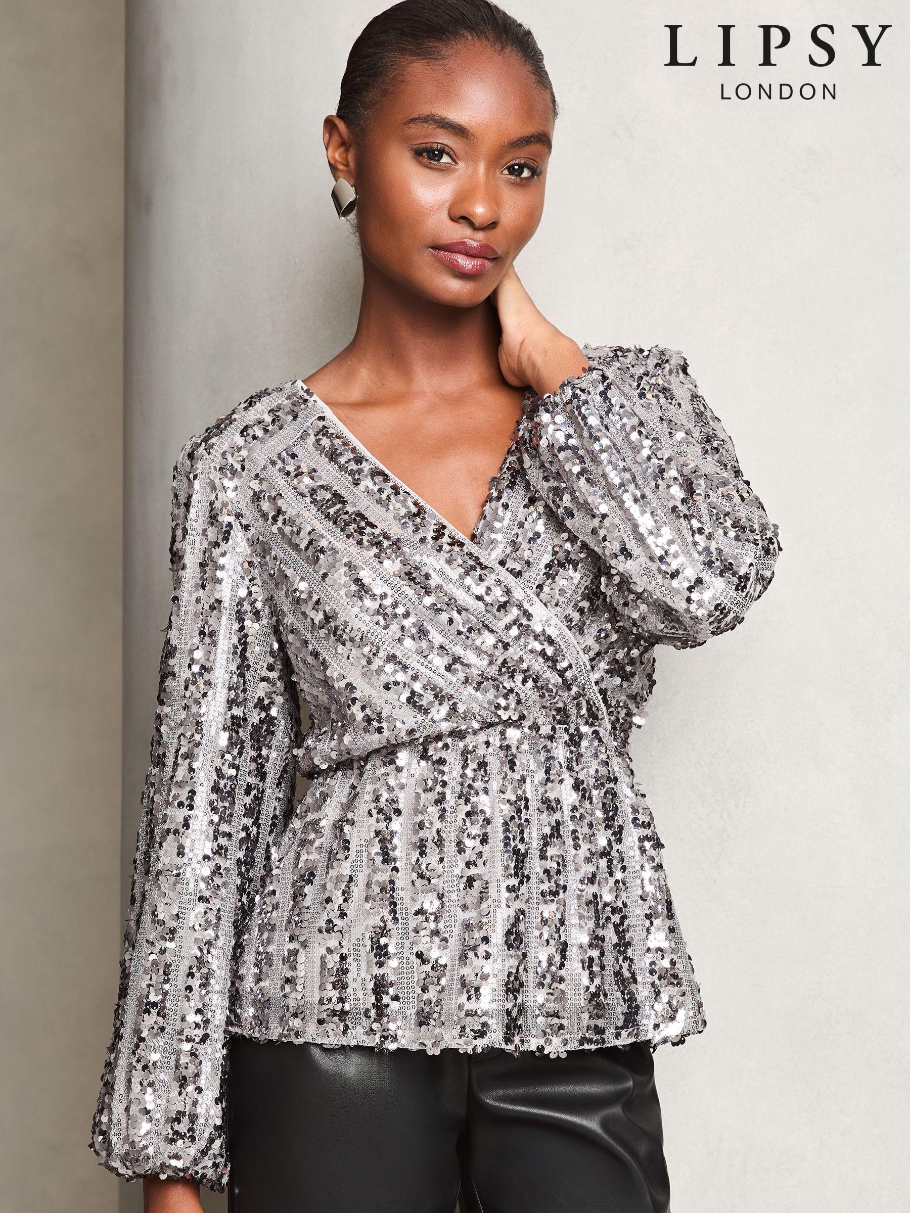 Lipsy Sequin Long Sleeve Tops Next Luxembourg