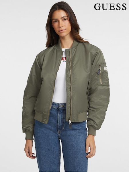 Колір хакі - Guess Jeans Bomber Jacket (E80726) | 7 750 грн