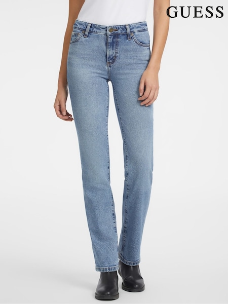 GUESS JEANS Blue Mid Rise Straight Leg Jeans (E80738) | ₪377